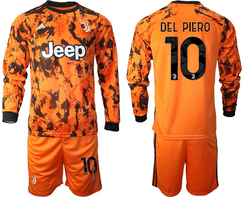 Men 2020-2021 club Juventus away long sleeves #10 orange Soccer Jerseys